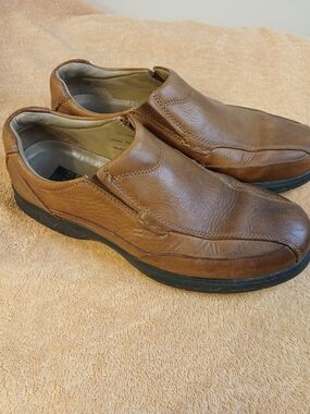 Johnson & Murphy Men's Brown Dual Wide Sheepskin Slip On Shoes Size 9 M